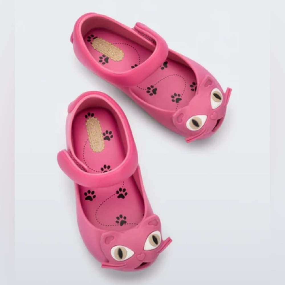 Mini Melissa Ultragirl II Matte Hot Pink Sandals KITTY CAT USA SZ 7